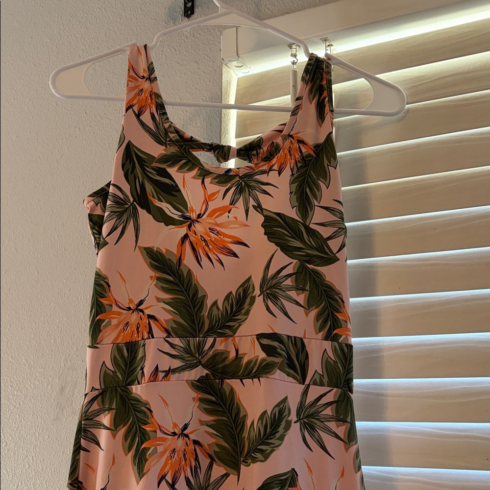 Tropical Floral Sleeveless Dress